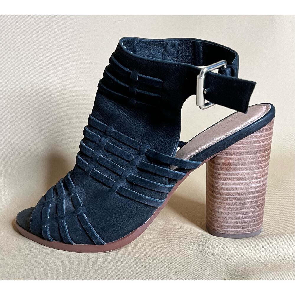 Caslon Martin Black Leather Block Heel Sandal 9.5 NWOT